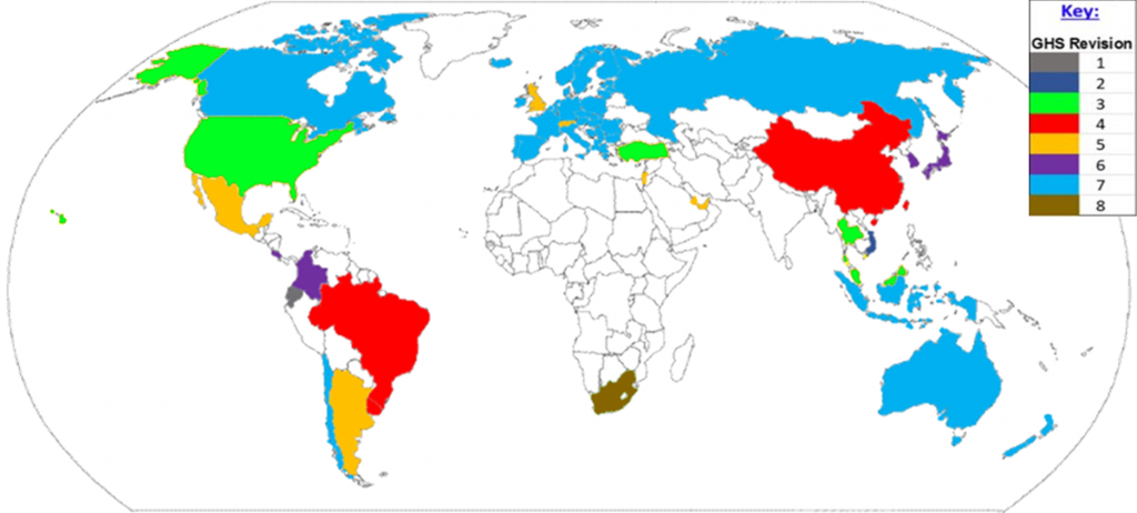 GHS global map by revision